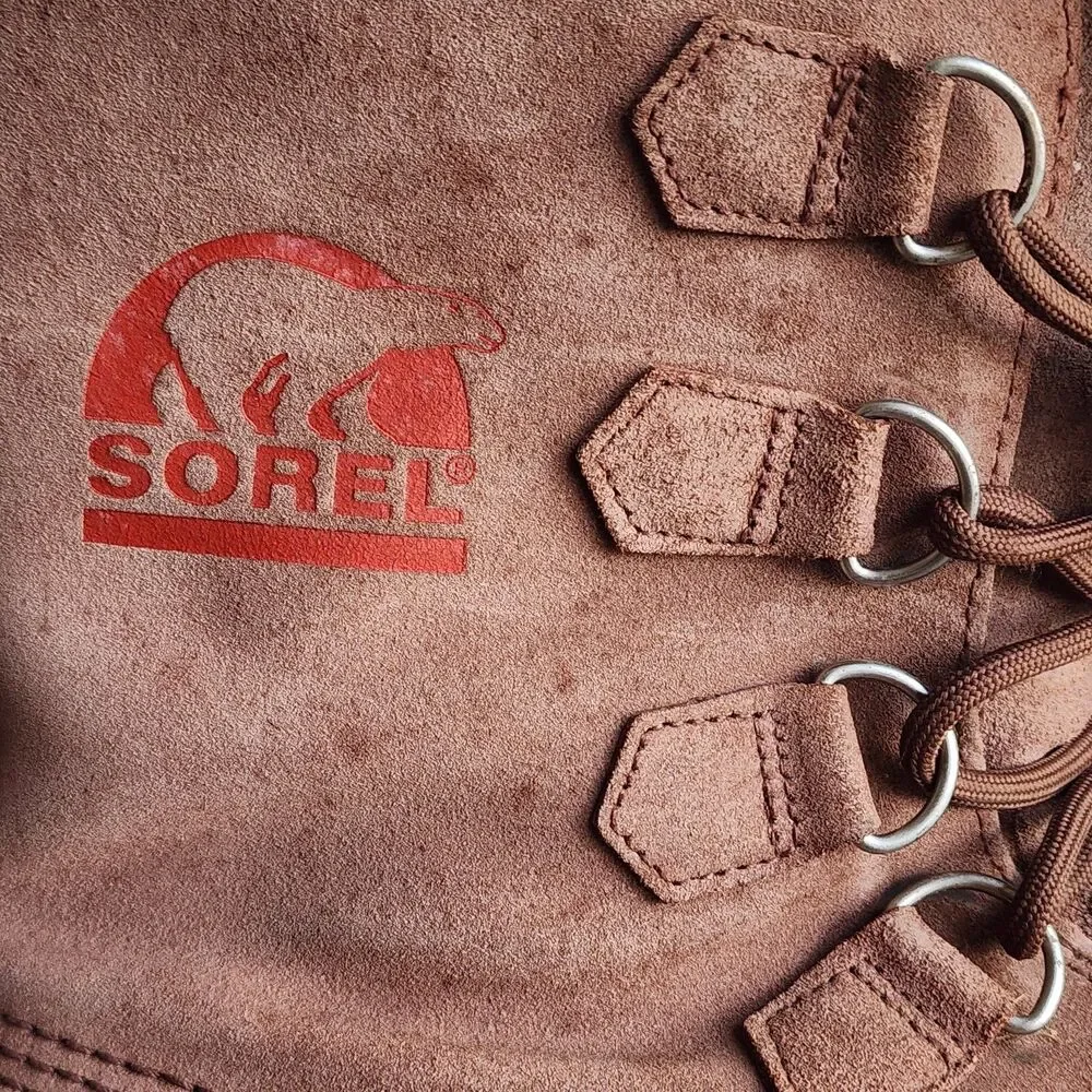 Sorel Sudbury II Waterproof Winter Boots Mens Size 10 Brown Leather Lace-Up